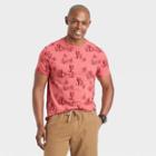 Men's Printed Novelty T-shirt - Goodfellow & Co Dark Pink/cactus