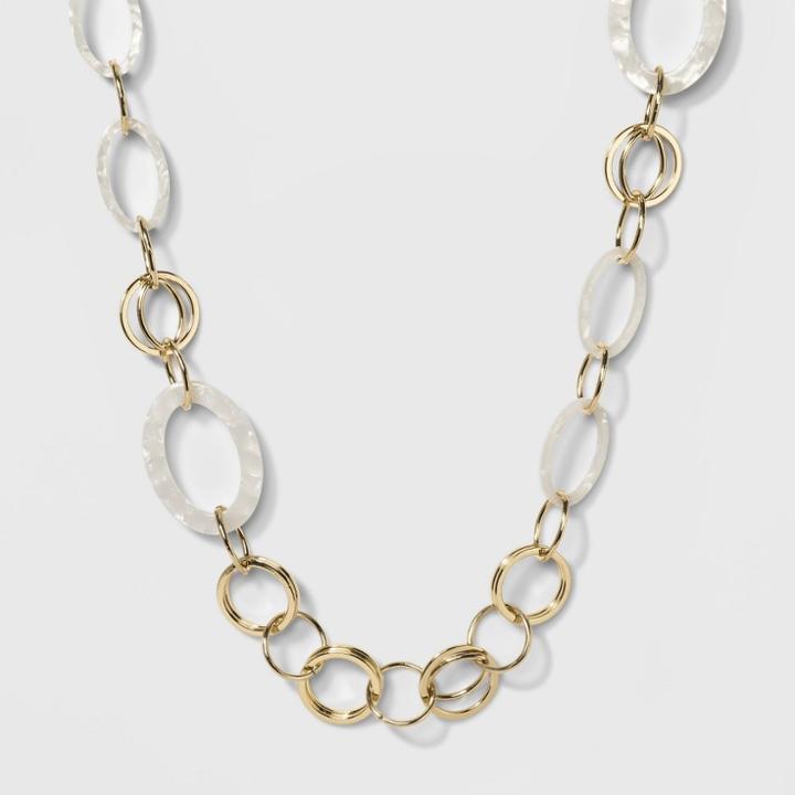 Acrylic Necklace - A New Day White/gold