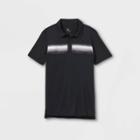 Boys' Chest Striped Golf Polo Shirt - All In Motion Black