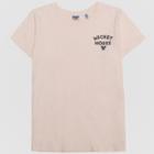 Junk Food Women's Plus Size Mickey Mouse Rainbow Short Sleeve T-shirt - Blush