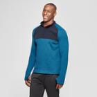 Men's Sweater Knit Fleece Quarter Zip - C9 Champion Elevation Blue Heather