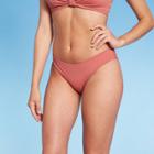 Women's Ribbed Hipster Bikini Bottom - Shade & Shore Clay