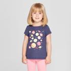 Toddler Girls' Planets Short Sleeve T-shirt - Cat & Jack Dark Blue