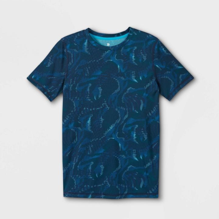 Boys' Short Sleeve Athletic T-shirt - All In Motion Navy Blue