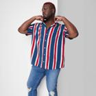 Adult Extended Size Short Sleeve Button-down Shirt - Original Use Blue