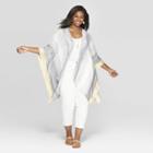 Women's Plus Size Striped Woven Kimono Jacket Ruana - Universal Thread Navy (blue)