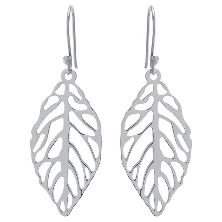 Distributed By Target Women's Sterling Silver Cut Out Leaf Drop Earrings