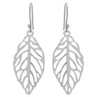Distributed By Target Women's Sterling Silver Cut Out Leaf Drop Earrings