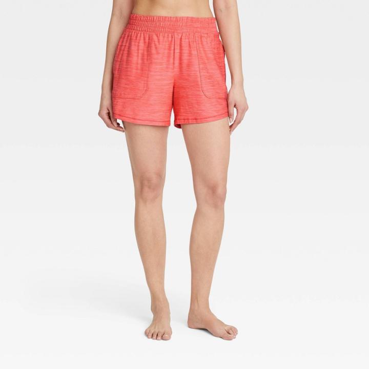 Women's Mid-rise Knit Shorts 5 - All In Motion Heathered Red