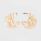 Acrylic Geometric Hoop Earrings - A New Day White, Women's, Tan