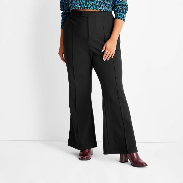 Women's Plus Size Mid-rise Flare Pants - Future Collective With Kahlana Barfield Brown Black