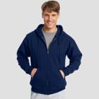 Hanes Men's Ecosmart Fleece Full Zip Hooded Sweatshirt - Navy (blue)
