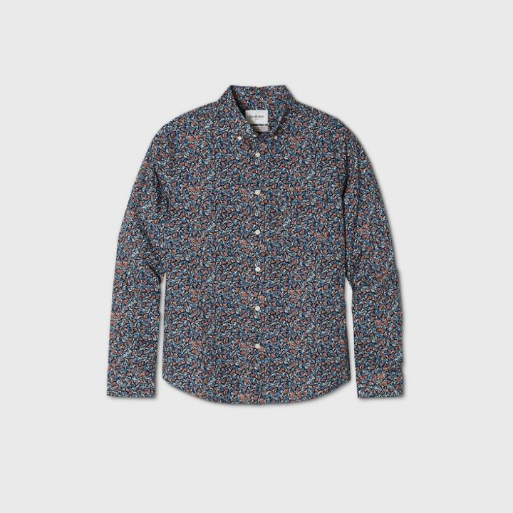 Men's Untucked Slim Fit Button-down Shirt - Goodfellow & Co Blue