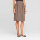 Target Women's Mid-rise Front Tie Paperbag Waist Utility Skirt - Prologue Dark Gray
