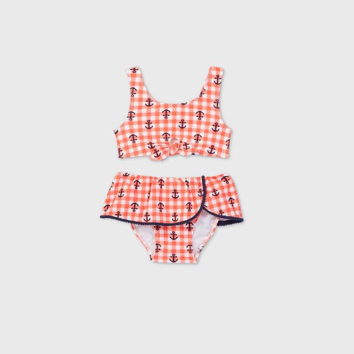 Toddler Girls' 2pc Anchor Print Bikini Set - Cat & Jack Red