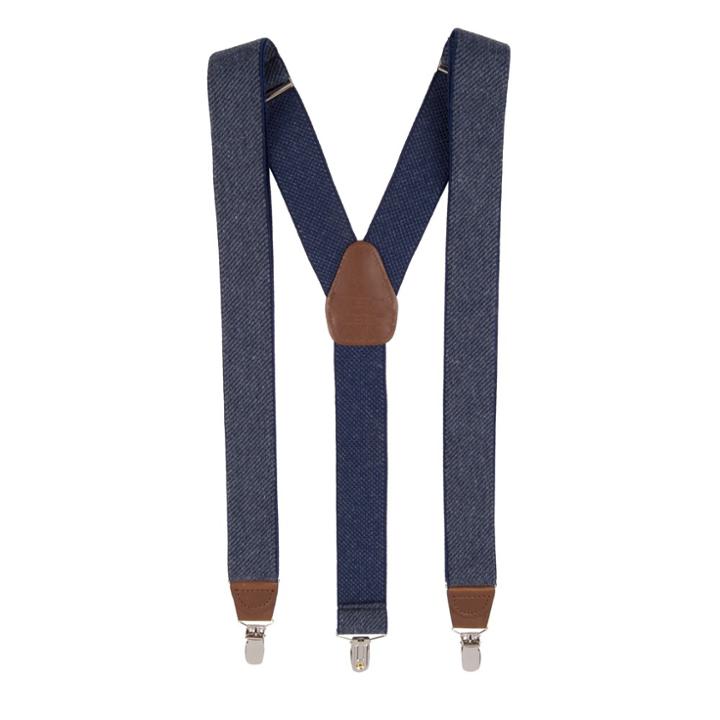 Men's Heather Twill Tubular Belt - Goodfellow & Co Navy Heather