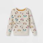 Toddler Girls' Fleece Pullover Sweatshirt - Cat & Jack Light Cream 12m,