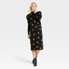 Women's Puff Long Sleeve Sweater Dress - Who What Wear Black Polka Dots