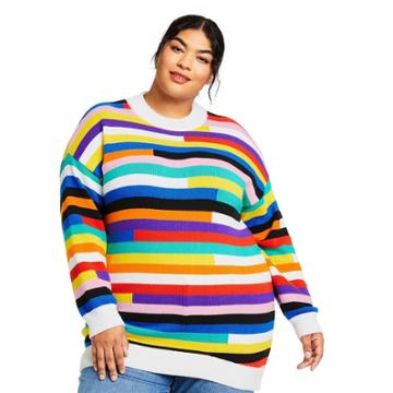 Women's Plus Size Mix Stripe Sweater - Lego Collection X Target