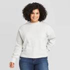 Women's Plus Size Mock Turtleneck Pullover Sweatshirt - Universal Thread Light Gray 1x, Women's,