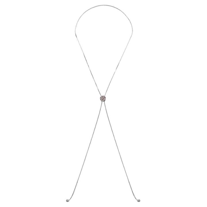 Distributed By Target Women's Clear Swarovski Crystal Adjustable Necklace - Clear/gray
