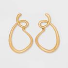 Short Metal Squiggle Drop Earrings - A New Day