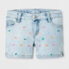 Girls' Pom Pom Denim Shorts- Cat & Jack Light Denim