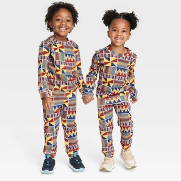 Ade + Ayo Black History Month Toddler Nkabom Athletic Jogger Pants - Blue Abstract
