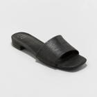 Women's Summer Dress Slide Sandals - A New Day Black