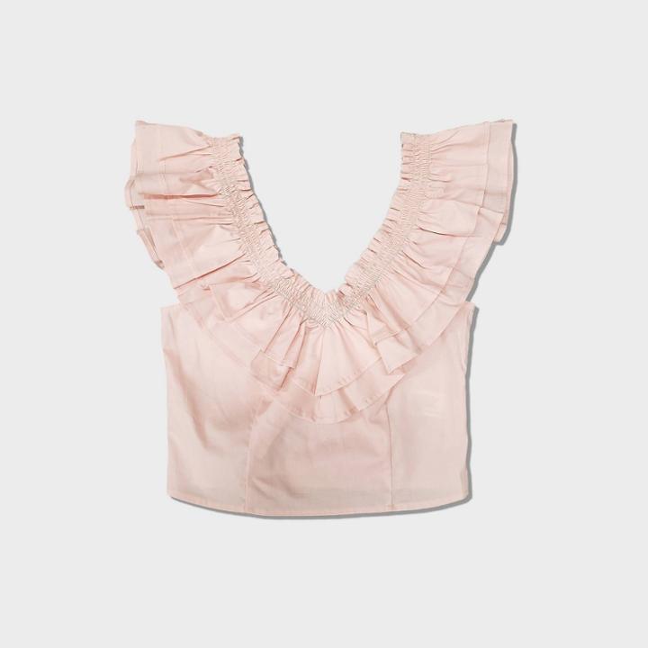 Women's Sleeveless Ruffle Top - Wild Fable Pink