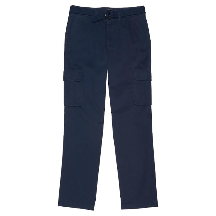 French Toast Boys' Belted Uniform Cargo Pants - Navy (blue)