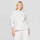 Women's Plus Size Long Sleeve Hooded Sweatshirt - Ava & Viv Light Heather Gray X, Light Grey Gray