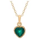 3/4 Tcw Tiara Emerald Crown Pendant In Gold Over Silver, Women's, Green