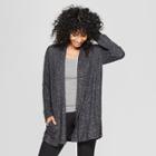 Women's Open Cozy Knit Cardigan - A New Day Charcoal Heather