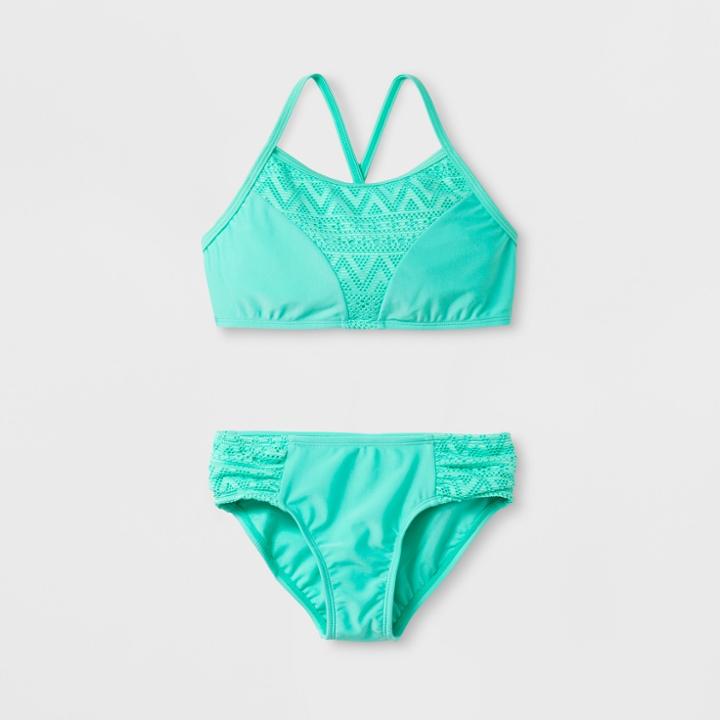 Girls' Crochet Panel Bikini Set - Cat & Jack