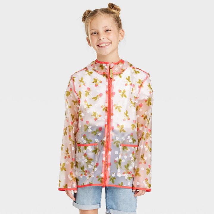 Kids' Long Sleeve Translucent Rain Jacket - Cat & Jack Red