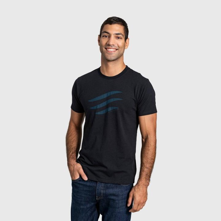 United By Blue Men's Organic Logo Waves Graphic T-shirt - Black