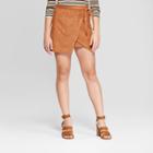 Women's Suede Wrap Mini Skirt - 3hearts (juniors') Cognac