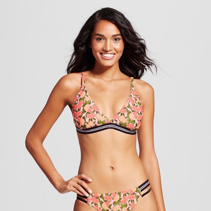 Women's Triangle Bikini Top - Xhilaration Pink Fruit D/dd Cup