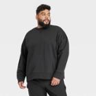 Men's Big Cotton Fleece Crewneck Sweatshirt - All In Motion Black