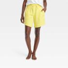 Women's High-rise Cotton Fleece Shorts 8 - All In Motion Neon Yellow