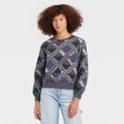 Women's Quilted Pullover Sweatshirt - Universal Thread Gray Fair Isle