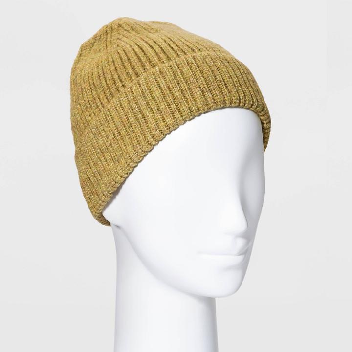 Women's Rib Beanie - Universal Thread Olive, Green