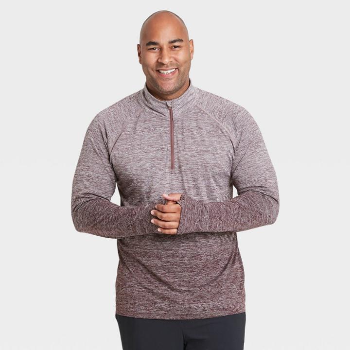 Men's Seamless 1/4 Zip Pullover - All In Motion Berry