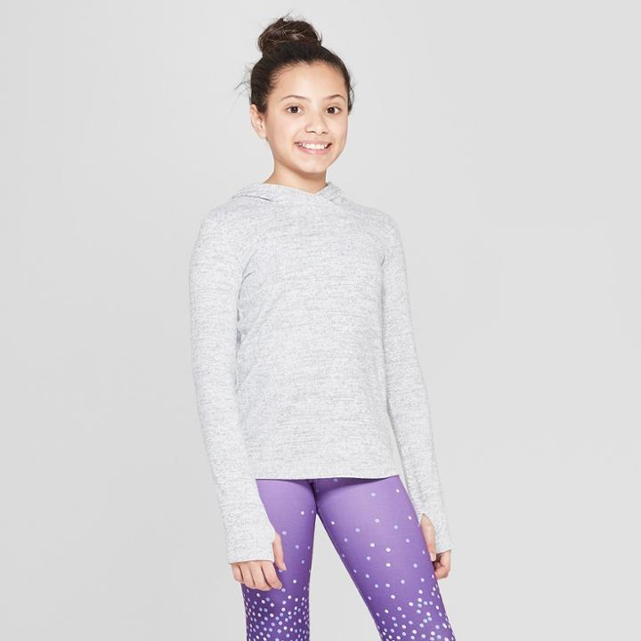 Girls' Cozy Long Sleeve Hoodie - C9 Champion Light Grey Heather M, Light Gray Heather