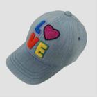 Baby Girls' Love Denim Graphic Baseball Hat - Cat & Jack Blue