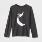 Boys' Moon Skater Long Sleeve Graphic T-shirt - Cat & Jack Charcoal Gray