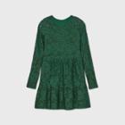 Girls' Lace Tiered Long Sleeve Dress - Art Class Green
