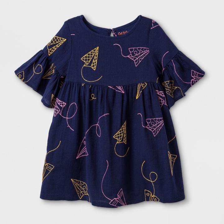 Toddler Girls' Short Sleeve A-line Dress - Cat & Jack Nightfall Blue