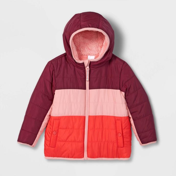 Toddler Boys' Long Sleeve Reversible Puffer Jacket - Cat & Jack